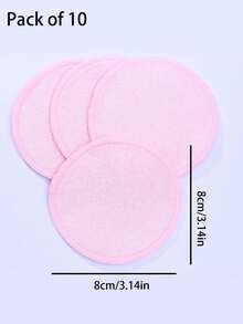 Makeup Remover Pads, 10 Pieces, Reusable, Washable, Gentle On The Skin, Makeup Remover Pads, Quick Makeup Removal, Suitable For All Skin Types. - Baby Pink - View 2