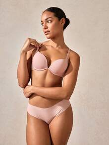 Veilyse Women's Solid Color Underwired Bra Lingeriefor Summerfor Summer - Pink - View 4