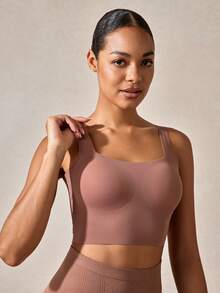 1 件女士无钢圈无缝胸罩 - 巧克力棕 - 查看 7