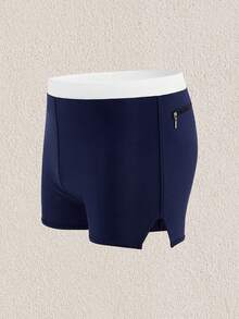 Mercer Haus Men Latest Stylish Quick Dry Sports Swim Trunks, High Quality Elastic Waist Beach Shorts For Outdoor, Vacation,Hawaiian - Navy Blue - View 8