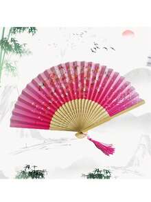 1pc Retro Style Black Fabric Double-Sided Folding Fan With Chinese Dragon Ink Painting Design Summer Cooling, Beach, Travel, Spring Summer Picks, Brides Maid Gifts, Room, Bedroom Decor, Bedroom Decor, Beach, Travel, For Men, For Women, Vacation,Cute Stuff,Mother's Day Gift,Bedroom Decor,Garden,Kitchen Decor,Summer,Beach,Travel Essentials,Room Decor,Squishy,Graduation - multicolor - View 4