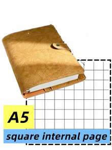 SHEIN A5/A6 活页横线/空白/方形内页笔记本书写流畅，配有可拆卸软皮封面，适用于学生文具办公用品、学校用品、返校 - 彩色 - 查看 35