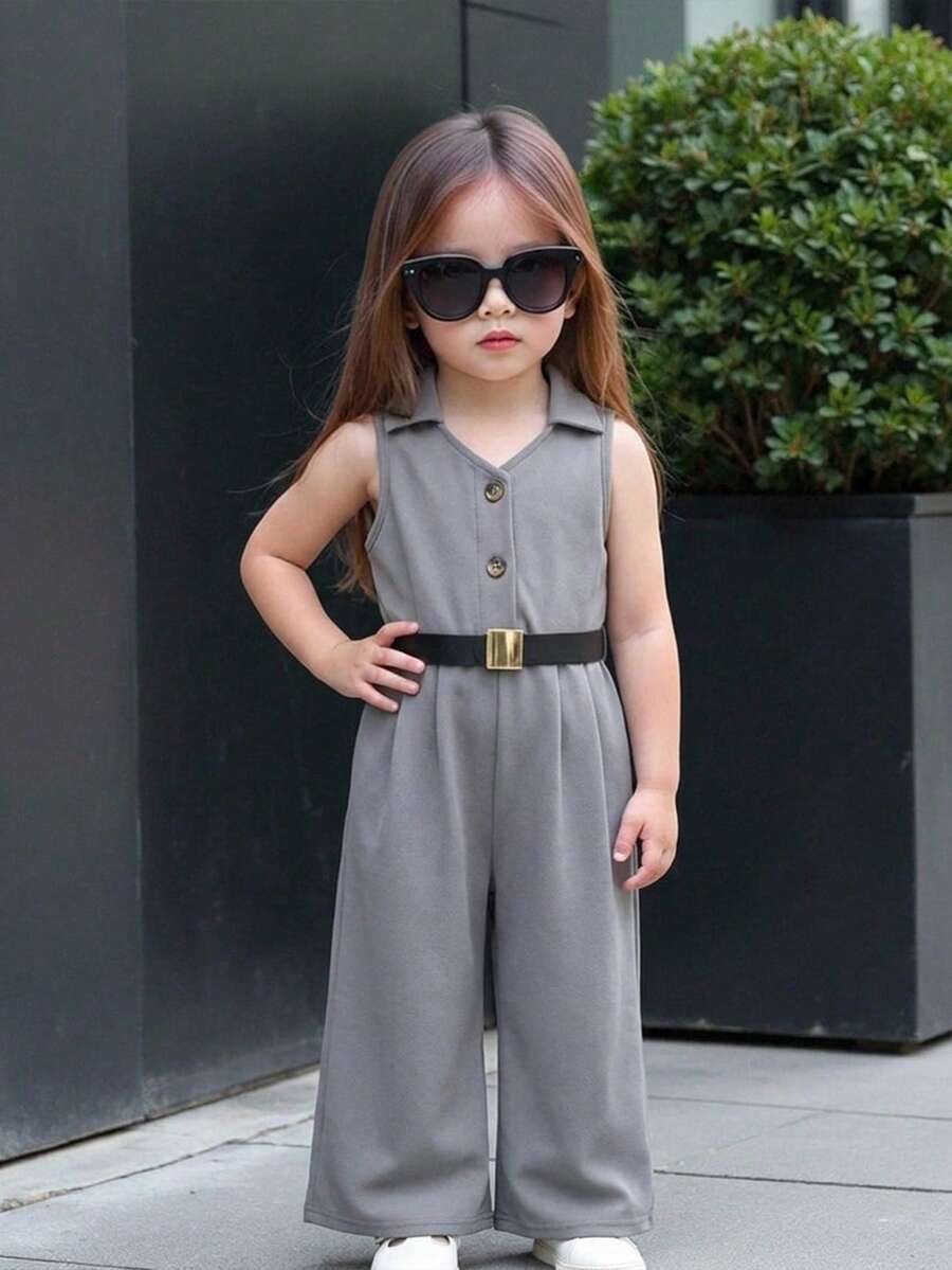 SHEIN Mono informal minimalista gris para bebé niña - Gris - Ver 1