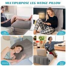 1/2PCS Inflatable Leg & Knee Relief Support Cushion - Wedge Pillow Gently Elevates Legs To Relax Muscles & Comfort Swelling - Light Grey - View 6