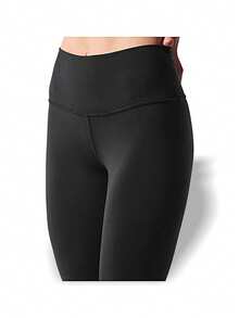 Alo Yoga Shorts VAPOR HIGH WAIST AURORA Sweat Absorption Breathable Lightweight Good Elasticity Easy To Wash Gym Women Outdoor Black White W6254R - BLACK - 黑色 - 查看 3