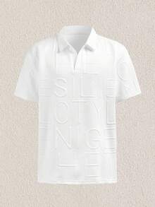 Mercer Haus 男士休闲纹理短袖 Polo 衫和短裤套装，夏季两件套，适合日常休闲和度假穿着 - 白色 - 查看 11