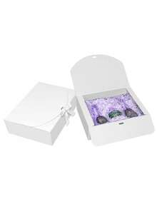 SHEIN Conjunto de 10 caixas de papel kraft branco com tampa e laço de fita, 3 tamanhos disponíveis para lembrancinhas de casamento, damas de honra, aniversários, Dia dos Namorados e Dia das Mães. Ideal para embalagens de presentes. - Branco - Ver 6