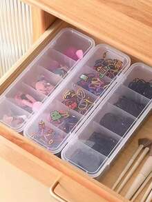 1/2PCS, Multi Grid Dust-Proof And Waterproof Makeup Pad Hair Cord Data Cable Underwear Socks Storage Box - Clear - View 1