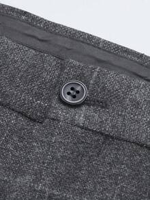 Manfinity Mode Bộ vest nam dài tay cài cúc phía trước, họa tiết kẻ sọc, gồm áo khoác và quần tây. - Màu Xám nhạt - Xem 5