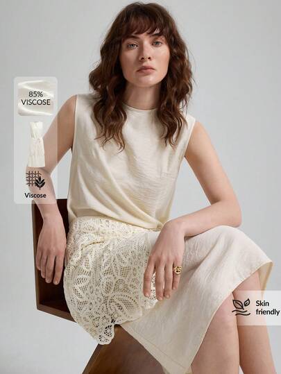 Ontre 2026夏季新款黑色网眼T恤，圆领短袖上衣，春夏休闲连衣裙，适合都市通勤、度假、海滩、音乐节等场合。简约时尚，都市通勤，优雅休闲夏季女装，适合日常穿着，优雅派对礼服。