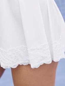 CourtClass Women's Sports Contrast Lace Dress - Blue and White - View 8