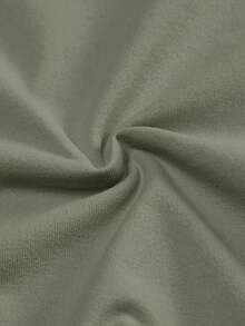 Manfinity Joysei 男士休闲熊图案压花橄榄绿修身短袖T恤，夏季款 - 橄欖綠 - 查看 3