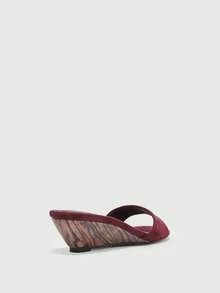 CUCCOO BIZCHIC 女士角斗士凉鞋 - 酒紅色絨布 - 查看 3