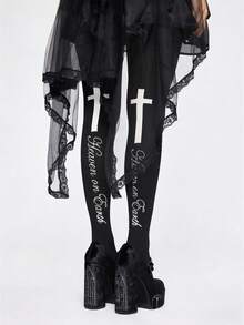 ROMWE Anime 女士紧身裤 - 深黑色 - 查看 3