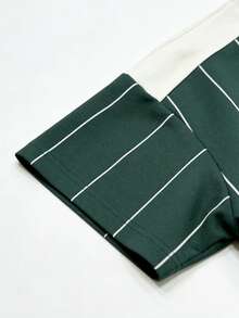 Chillumni Áo Polo nam cổ kéo khóa nửa thân, phối màu tương phản, in kỹ thuật số, kiểu dáng thường ngày, thích hợp cho mùa hè. - Nhiều màu - Xem 3