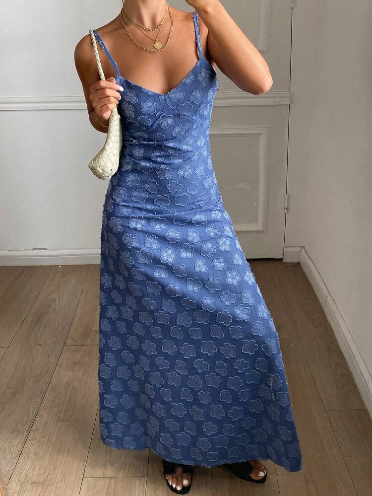 Women's Spaghetti Strap Sleeveless Slim Fit Dress, Fashionable Summer Boho Vacation Outfits Women