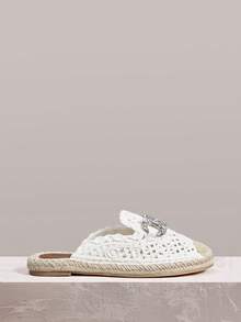 Styleloop Women's Fashion Embroidered Thick Sole Espadrille Shoes - White - View 2