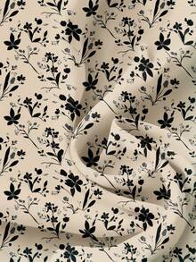 EMERY ROSE 女士休闲简约衬衫，适合春夏穿着，V领碎花上衣，女士休闲上衣，碎花衬衫，短袖碎花上衣，印花衬衫，休闲款 - 彩色 - 查看 3