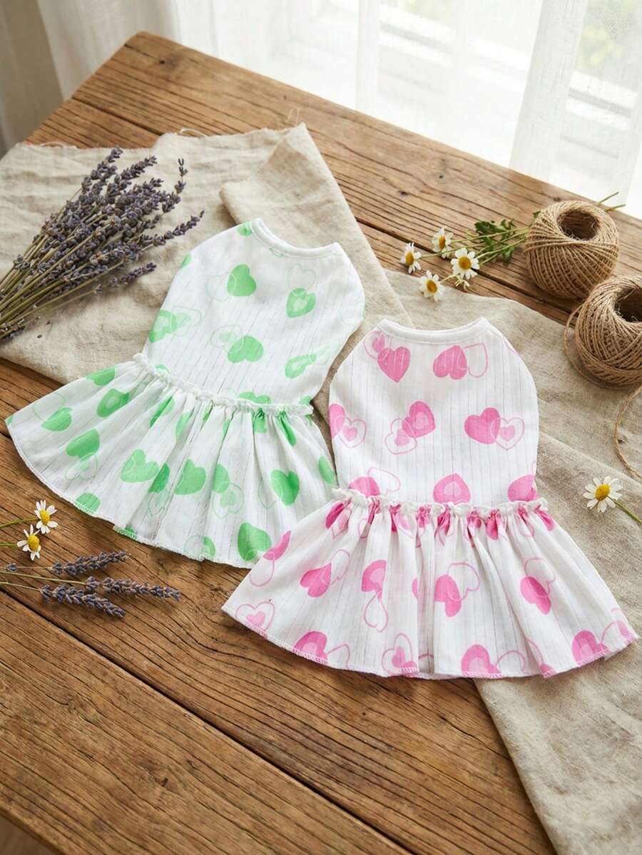 PETSIN 新款春季狗狗裙装、猫咪服装、可爱动物酷炫连衣裙、狗狗套装、新款春季裙子 - 彩色 - 查看 1