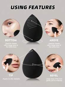 Bộ dụng cụ trang điểm hoàn chỉnh 38 món bao gồm cọ, bông mút, phấn phủ và dụng cụ vệ sinh, phù hợp cho người mới bắt đầu và chuyên gia trang điểm - Bộ quà tặng trang điểm - màu đen - Xem 6