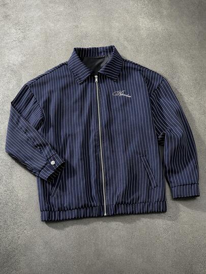 STYNVO Men's Casual Commuter Striped Jacket, Spring/Autumn Men Zip Up Jacket Men S Spring Jacket Mens Track Jacket