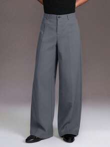 STYNVO Pantalones casuales sueltos de unicolor para hombres - Gris - Ver 3