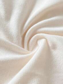 SHEIN Playful Pals 女婴休闲简约翻领字母印花连体衣，春夏款 - 白色 - 查看 6