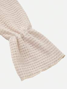 Swim Basics Women's Beige Summer Boho Textured Knit Long Sleeve Kimono Beach Vacation Holiday - Beige - View 6