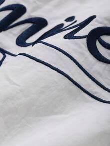 DAZY Women's V-Neck Letter Embroidered Casual Short Sleeve T-Shirt Summer - White - View 8