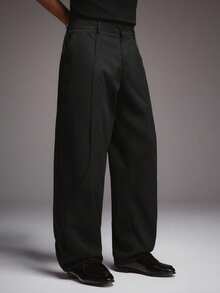 STYNVO Men's Casual Solid Color Button Pocket Suit Pants Formal Pant Black Work Pants Black Work Trousers Men Formal Pants For Ceremony - Black - View 3