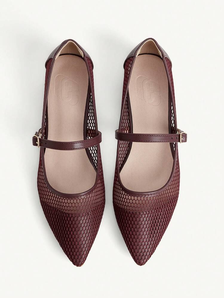 CUCCOO BIZCHIC Women Shoes Classic Fashion Women's Shoes Buckle Decorative Mesh Design Breathable Not Stuffy Feet Elegant Wear Workplace Office Commute Comfortable Women's Shoes