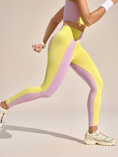 Exploreva 女士户外无缝高腰收腹提臀紧身瑜伽裤；高弹力骑行运动修身裤