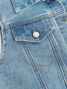 Teen Girls Y2K Summer Beach Boho Light Washed Baggy Denim Jacket Jeans Vest Without Sleeves,Girls Summer Concert Rave Festival Graduation Outfits - Light Wash - View 5