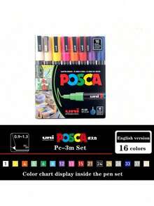 Acrylic Felt Tip Marker Set Graffiti New Packaging PC-1M PC-3M PC-5M POP Advertising Poster Pen Hand-Painted Art Supplies Stationery - PC-set - View 16