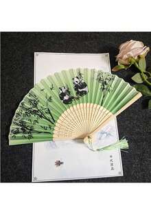 1pc Retro Style Black Fabric Double-Sided Folding Fan With Chinese Dragon Ink Painting Design Summer Cooling, Beach, Travel, Spring Summer Picks, Brides Maid Gifts, Room, Bedroom Decor, Bedroom Decor, Beach, Travel, For Men, For Women, Vacation,Cute Stuff,Mother's Day Gift,Bedroom Decor,Garden,Kitchen Decor,Summer,Beach,Travel Essentials,Room Decor,Squishy,Graduation - multicolor - View 10