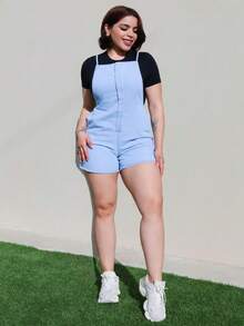 Lupita Cardoza Quần short denim lưng chéo dáng rộng thoải mái dành cho nữ - Rửa nhẹ - Xem 5