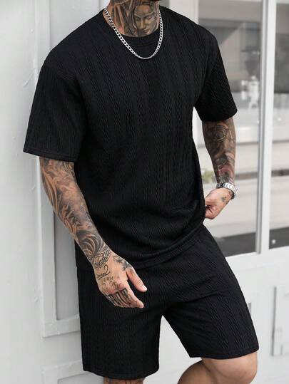 Manfinity CasualCool Bộ áo thun ngắn tay nam phong cách thường ngày, thích hợp cho du lịch và nghỉ dưỡng ngoài trời, món quà tuyệt vời cho gia đình, bạn bè và bạn trai.