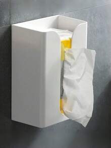 1pc Wallmount Tissue Box, Creativity Damage Free Paper Towel Holder For Living Room, Bathroom, Kitchen, Suitable For Various Small & Medium Sized Paper Towels - Multicolor - View 2