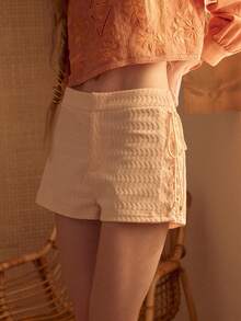 MOTF STUDIO WOMEN'S ELASTIC LOW-WAIST KNOT SHORTS - Red Orange - View 6