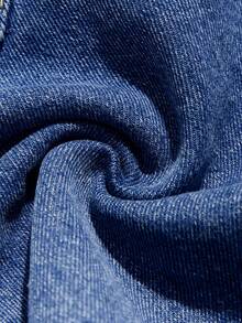 GlowEve 夏季休闲水洗牛仔短裤，饰有蝴蝶刺绣 - 藍色 - 查看 4