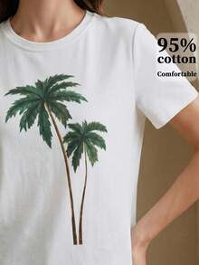 Anewsta Women's Elegant & Playful Printed T-Shirt, Suitable For Daily Commute - White - View 3
