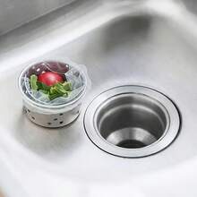 100pcs Kitchen Sink Strainer Bags, Disposable Anti-Clog Elastic Mesh Fits Most Drain Filters - White - View 8
