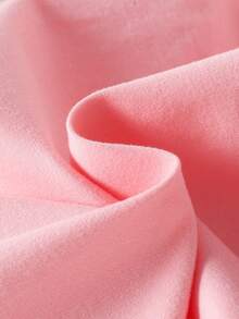 女婴可爱简约假日文字和爱心字母印花短袖连体衣，时尚外出夏季“第一个母亲节快乐”连体衣 - 粉色 - 查看 4