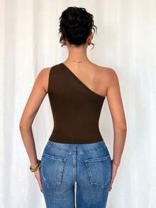 Franclia Women's Black Sexy Metallic Pleated Sleeveless Top - Brown - View 2