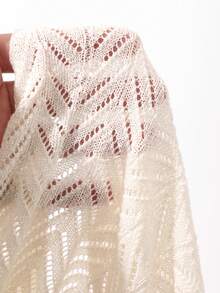 DAZY Women's Textured Fabric Elegant Casual Shawl Cardigan - Beige - View 6