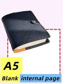 SHEIN A5/A6 活页横线/空白/方形内页笔记本书写流畅，配有可拆卸软皮封面，适用于学生文具办公用品、学校用品、返校 - 彩色 - 查看 33