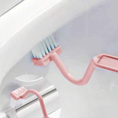 1pc V-Shaped Toilet Brush, Small Toilet Brush, Plastic Toilet Cleaning Brush With Curved Design, Suitable For Bathroom And Toilet Cleaning, Convenient For Deep Cleaning Of Toilet, Cleaning Nooks And Crannies Christmas For Holiday Gift Giving Bathroom Decor Summer