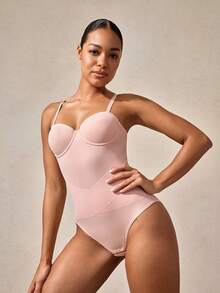 Veilyse Bộ jumpsuit thời trang và thanh lịch với thiết kế cúp ngực. - Hồng - Xem 5