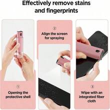 1pc All-In-One Screen Cleaner With Spray & Wipe, Includes Transparent Protective Case, Suitable For All Phones, Laptops, And Tablets - متعدد الألوان - مشاهدة 5