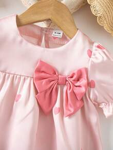 Elladie kids 1件女婴可爱3D立体碎花连衣裙，适合夏季穿着 - 粉色 - 查看 7